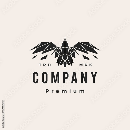 geometric seagull polygonal hipster vintage logo vector icon illustration