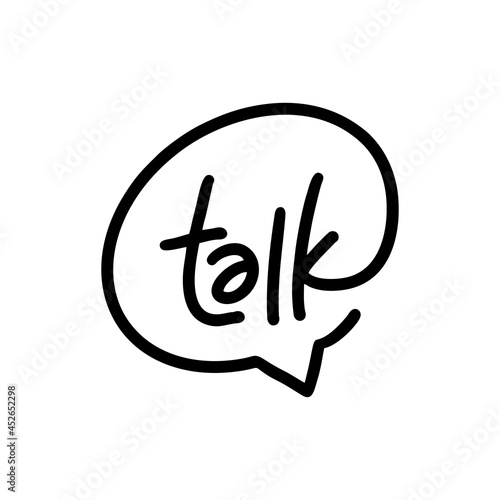 talk lettering letter mark on chat bubble logo vector icon illustration