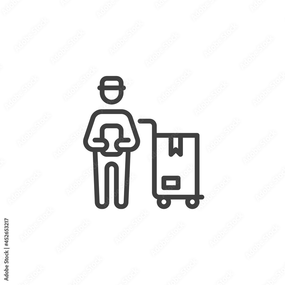 Courier delivery box line icon Courier delivery box line icon