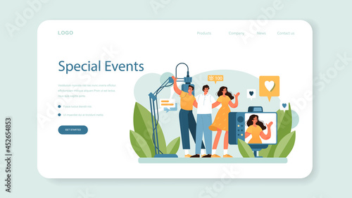 Special event web banner or landing page. Media performance organization