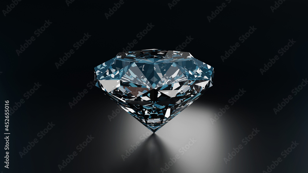 diamonds Gem placed on reflection background 3d rendering.dark scene 3d rendering diamond.3d Render White diamond jewelry on backlight background. diamonds Gem placed on reflection background 3d rendering.dark scene 3d rendering diamond.3d Render White diamond jewelry on backlight background.