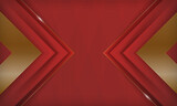 Abstract luxury red background with golden lines sparkling geometric shapes.