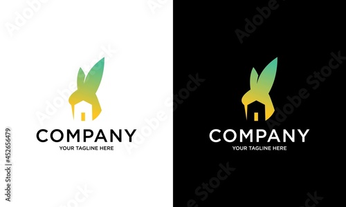 home mortgage hummingbird with color combination architectural gradation logo vector illustration icon.