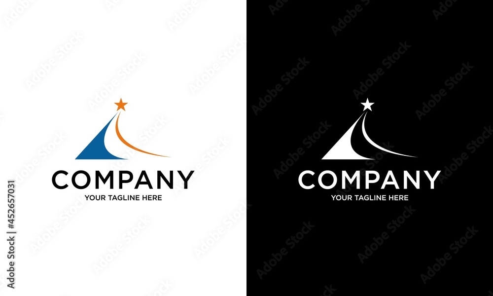 Creative road trip logo design. Street logo vector design template. Mountain road star shape concept logo Mountain road travel logo Creative road trip logo design. Street logo vector design template. Mountain road star shape concept logo Mountain road travel logo