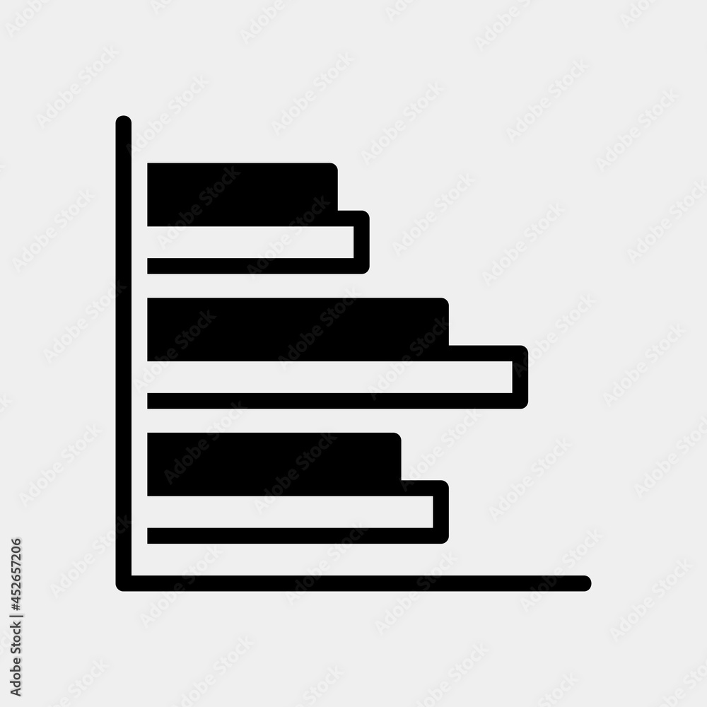 Vector illustration of bar chart icon in solid style for any projects Vector illustration of bar chart icon in solid style for any projects