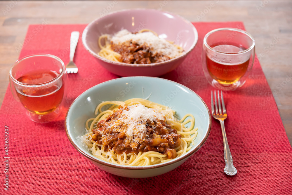 日本の食卓,ミートスパゲッティ,ミートソース,パスタ