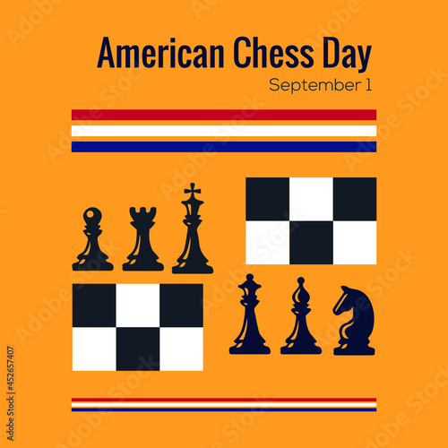 American Chess Day poster design stock illustration