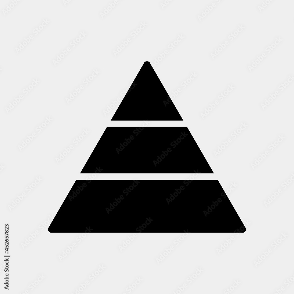 Vector illustration of pyramid chart icon in solid style for any projects Vector illustration of pyramid chart icon in solid style for any projects