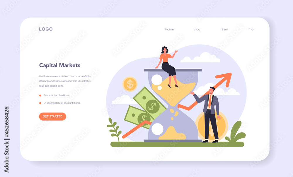 Diversified financial industry web banner or landing page. Financial company Diversified financial industry web banner or landing page. Financial company