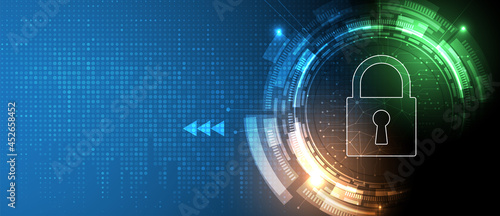 Cybersecurity and information or network protection. Future technology web services for business and internet project