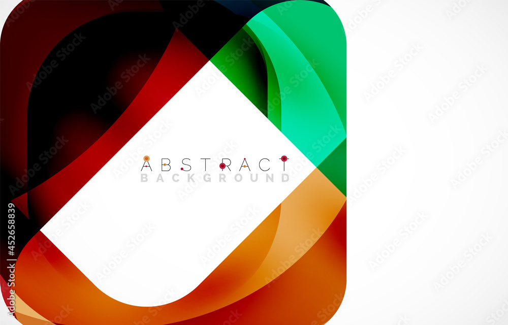 Fototapeta premium Minimal background. Abstract square shape with round corners created with wavy forms. Vector Illustration For Wallpaper, Banner, Background, Landing Page