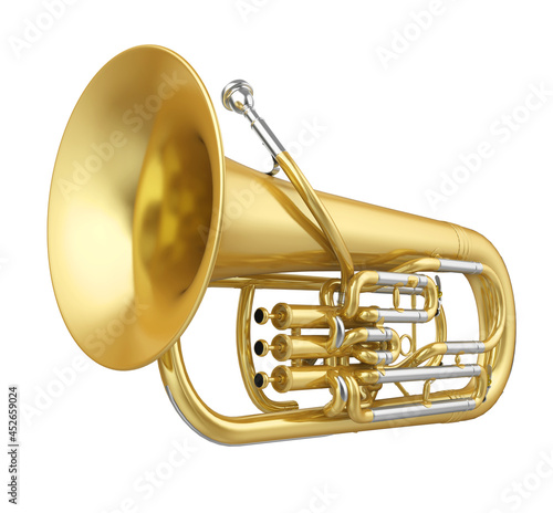 Quadro su tela Golden Brass Wind Instrument Euphonium Isolated