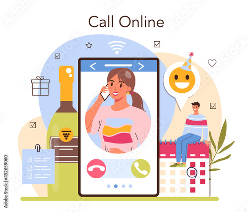 Event management online service or platform. Holiday, ceremony