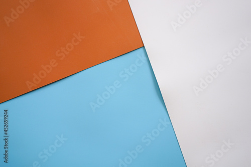 Abstract background of brown  blue and white paper sheet texture 