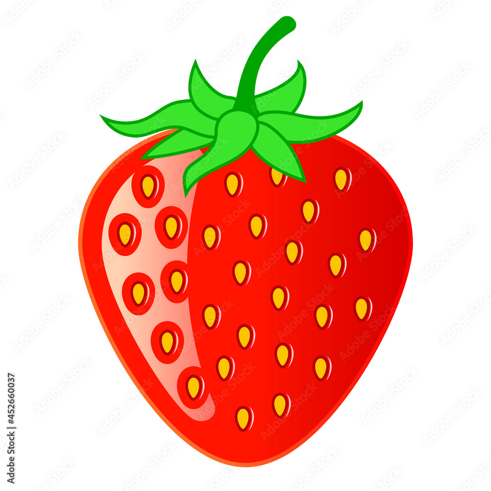 Obraz premium Strawberry vector cartoon