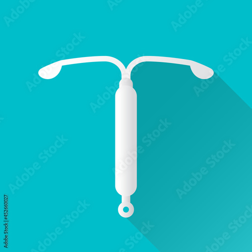 Intrauterine contraceptive device for birth control, vector icon