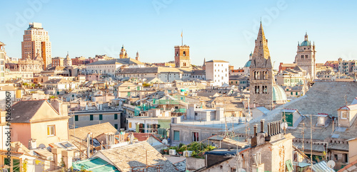 Genoa old town skyline, Italy travel photo photo