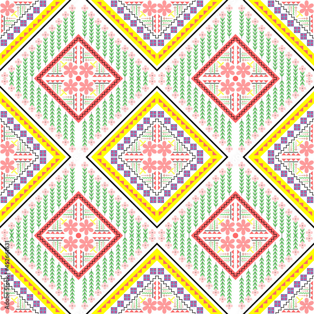 Abstract native thai seamless pattern set