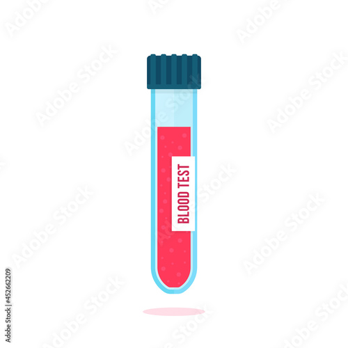 blood test tube icon in flat style