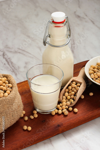 Soy Milk is a Beverage Made From Soy Bean, Called Milk Because it is Yellowish White Similar to Milk. Healthy Alternative for Non-Dairy Milk. In Indonesia also Called Sari Dele/Susu Dele/Susu Kedelai