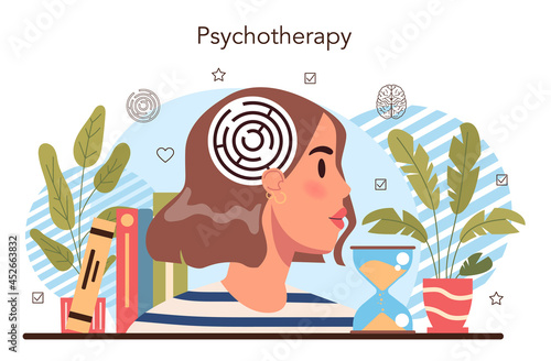 Psychology school course. School psychologist consultation. Mental
