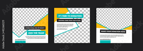 Social media post template for International Day of Charity campaign.