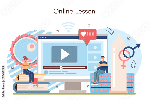 Sexual education online service or platform. Sexual health lesson