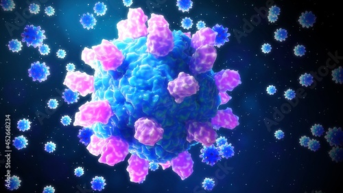 Astrovirus particles, illustration