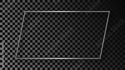 Wallpaper Mural Silver glowing rectangular shape frame with shadow Torontodigital.ca