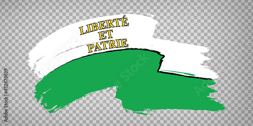 Flag Canton of  Vaud brush strokes. Waving Flag of  Vaud on transparent background for your web site design, app, UI. Switzerland. EPS10.