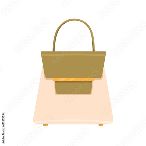 Trapeze women handheld bag with single handle. Fashion flap handbag from glos...