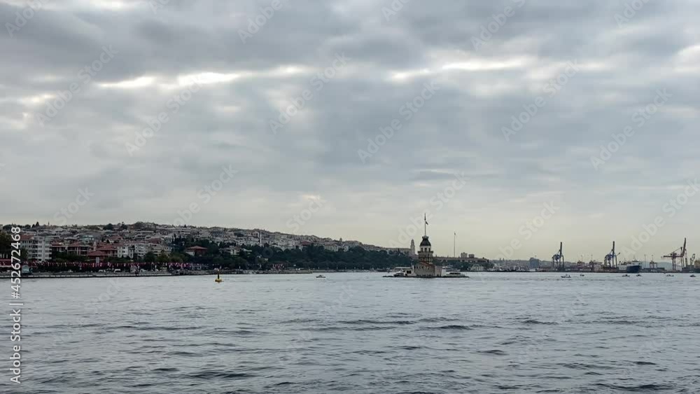 Maidens Tower in Istanbul taken from a passing ferry. Maidens Tower in Istanbul taken from a passing ferry.