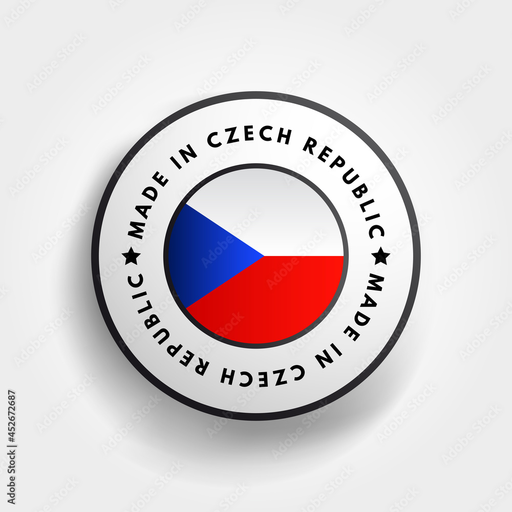 Made in Czech Republic text emblem badge, concept background Made in Czech Republic text emblem badge, concept background