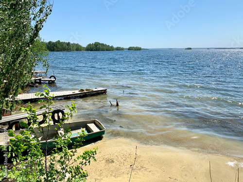  Russia, Chelyabinsk region.Beautiful Lake Uvildy in sunny spring weather photo
