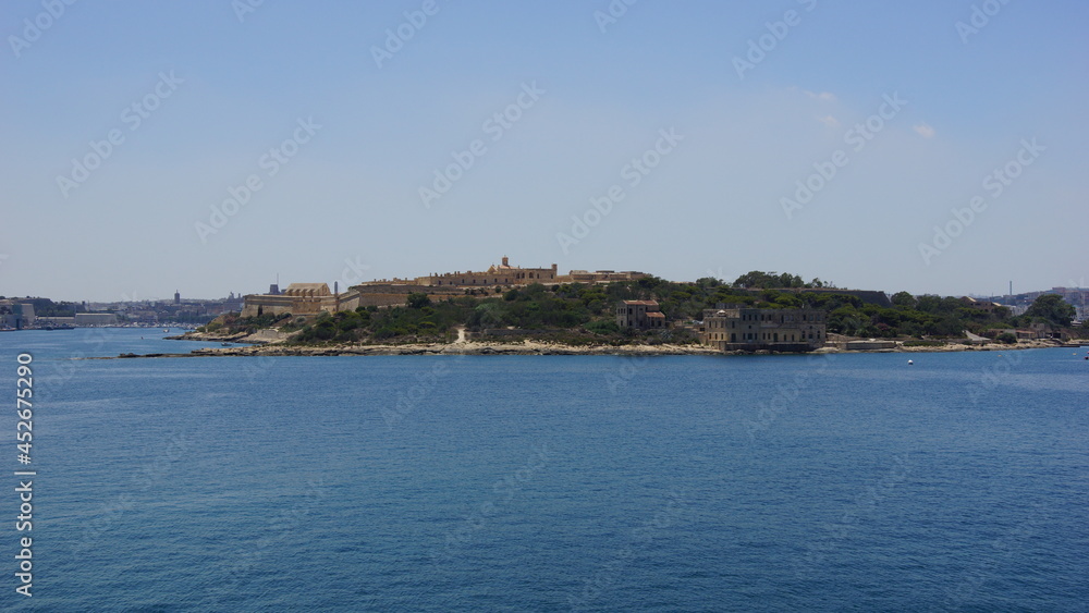 Panoramic view of Fort Manoel and island. Valletta. Malta.