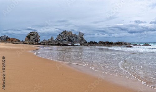 Shot of a camel rocks formations, beach in the Pacific Ocean on the South coast of Wales, Australia