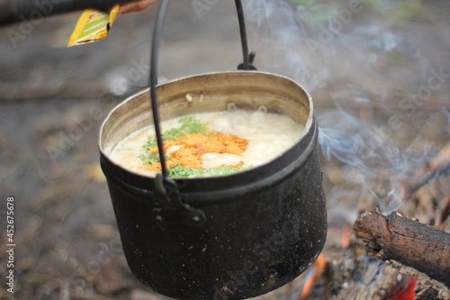 cooking on the campfire