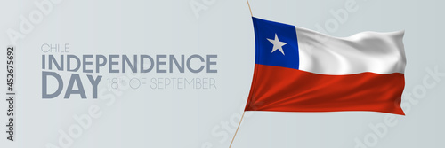 Chile independence day vector banner, greeting card.