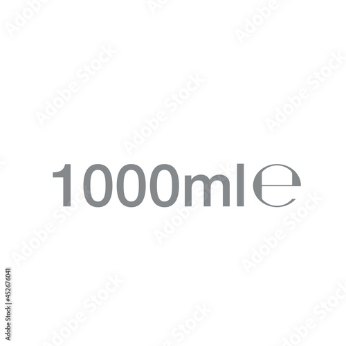 1 Liter l sign l-mark estimated volumes 1000 milliliters ml Vector symbol packaging, labels used for prepacked foods, drinks different liters and milliliters. 1 litre vol single icon isolated on white