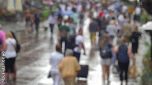 Wallpaper Mural Anonymous Crowd Walking on City Street Slow Motion Bokeh Shot Torontodigital.ca