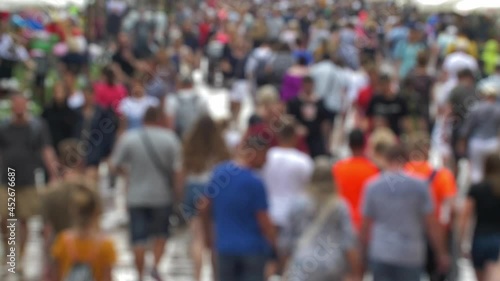 Wallpaper Mural Anonymous Crowd Walking on City Street Slow Motion Bokeh Shot Torontodigital.ca