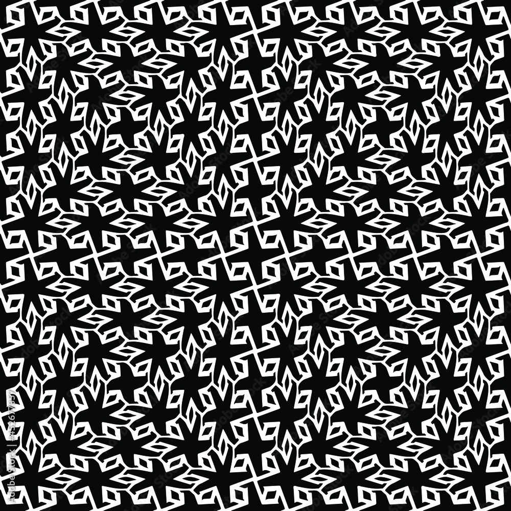 Seamless vector pattern in geometric ornamental style for wallpapers and backgrounds. Black ornament.