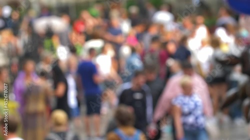 Wallpaper Mural Anonymous Crowd Walking on City Street Slow Motion Bokeh Shot Torontodigital.ca