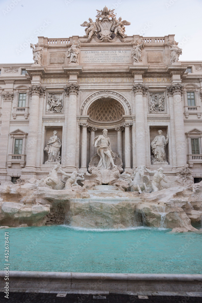 Italy. Rome. Architectural and sculptural composition Trevi Fountain.