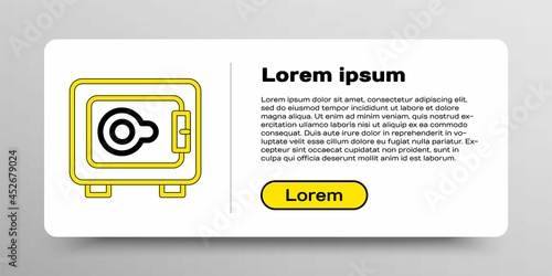 Line Safe icon isolated on white background. The door safe a bank vault with a combination lock. Reliable Data Protection. Colorful outline concept. Vector
