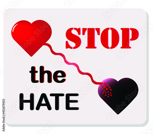 Stop The Hate. Conceptual vector illustration.