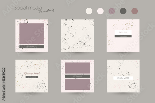 minimal abstract Instagram social media story post banner template. paint splash texture background in pastel gold colors. simple mock up for beauty, summer, autumn, winter, spring, interior design
