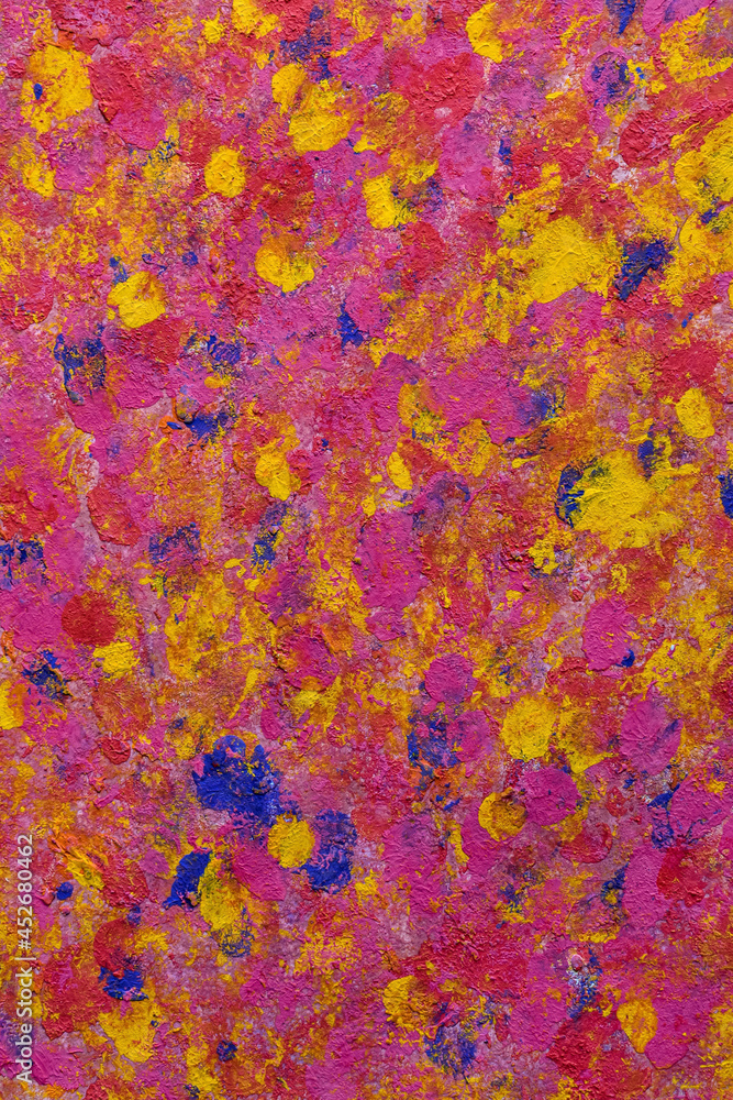 Smears of paint on a paper surface. Artist's palette. Pattern, ornament from paint.