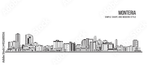 Cityscape Building Abstract Simple shape and modern style art Vector design - Monteria photo