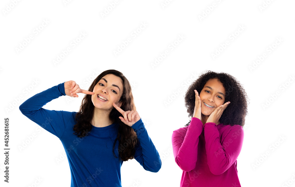 two people on the white background two people on the white background